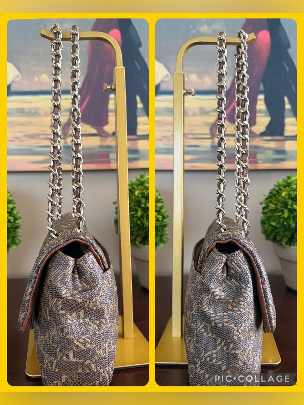 KARL LAGERFELD PARIS 🤎 BROWN 🤎 MONOGRAM QUILTED AGYNESS SHOULDER BAG 🌟EUC🌟 - Picture 6 of 17